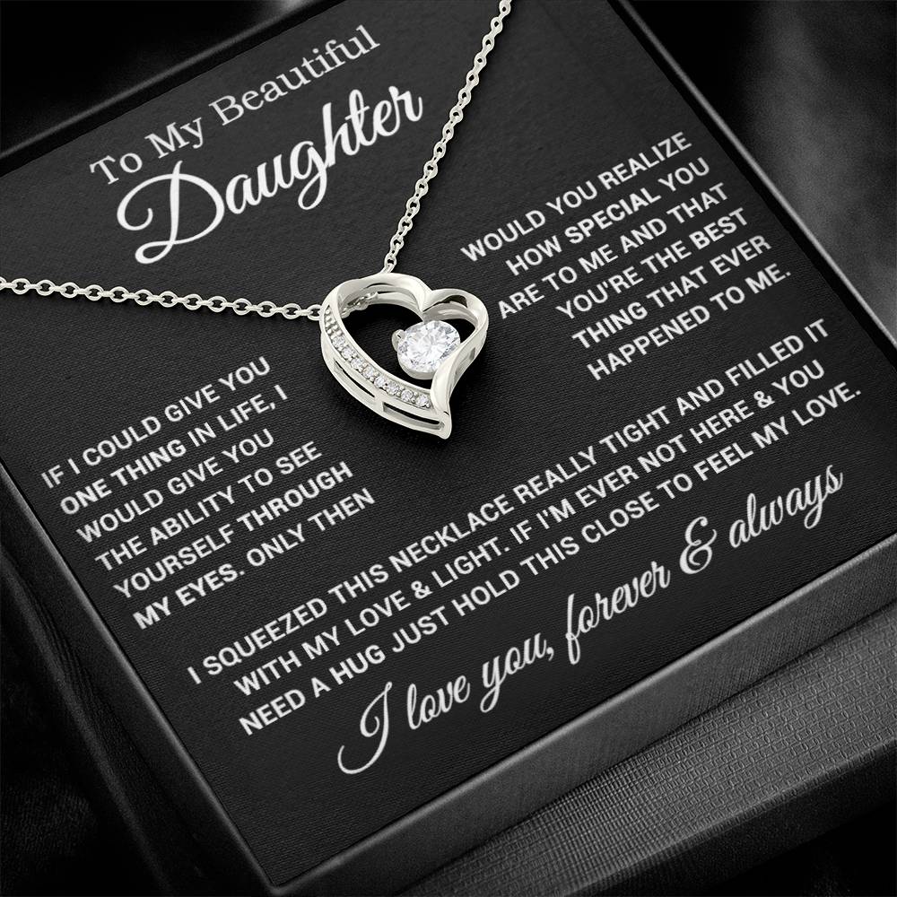 To My Daughter Necklace, Gift For Daughter From Dad, Father Daughter Necklace 9_1_Black