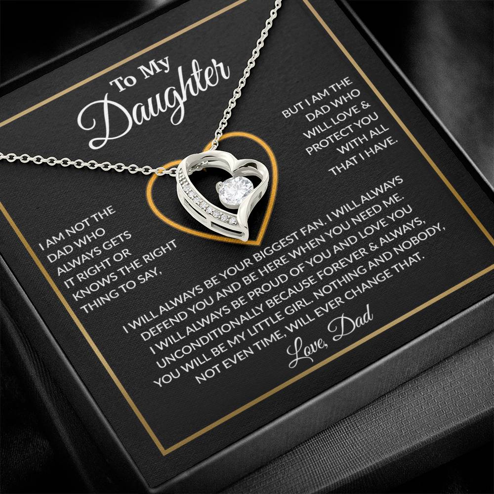 To My Daughter Necklace, Gift For Daughter From Dad, Daughter Father Necklace 6_12_Black