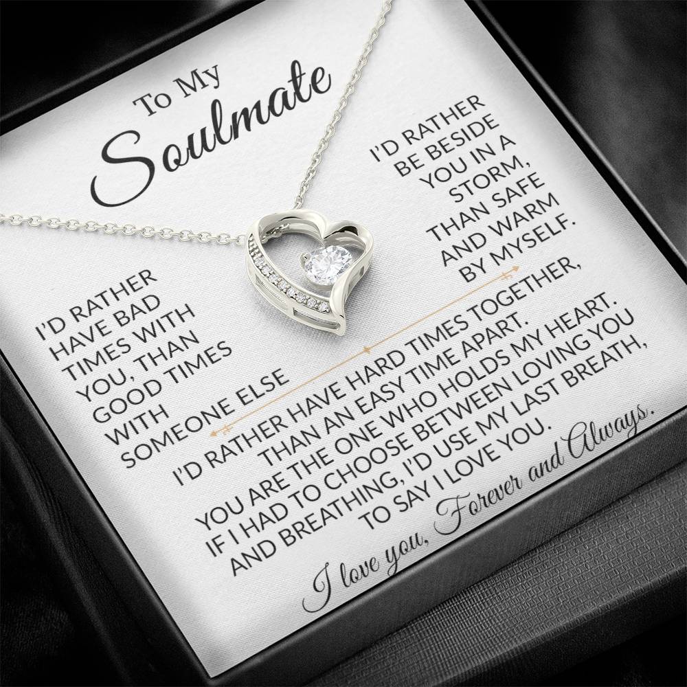 To My Soulmate Necklace, Gifts For Girlfriend Wife from Husband, Birthday Gift