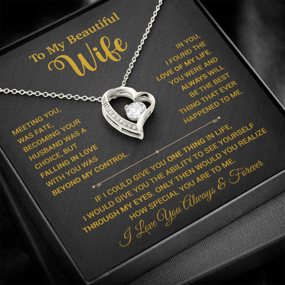To My Wife Necklace, Wife Gift From Husband, Wife Husband Necklace, Christmas Gift 20_9_Gold