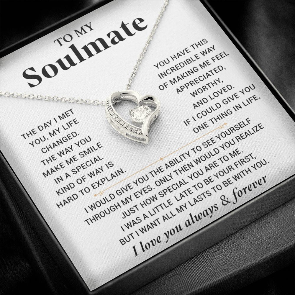 To My Soulmate Necklace Gift For Wife Girlfriend Birthday Anniversary Christmas
