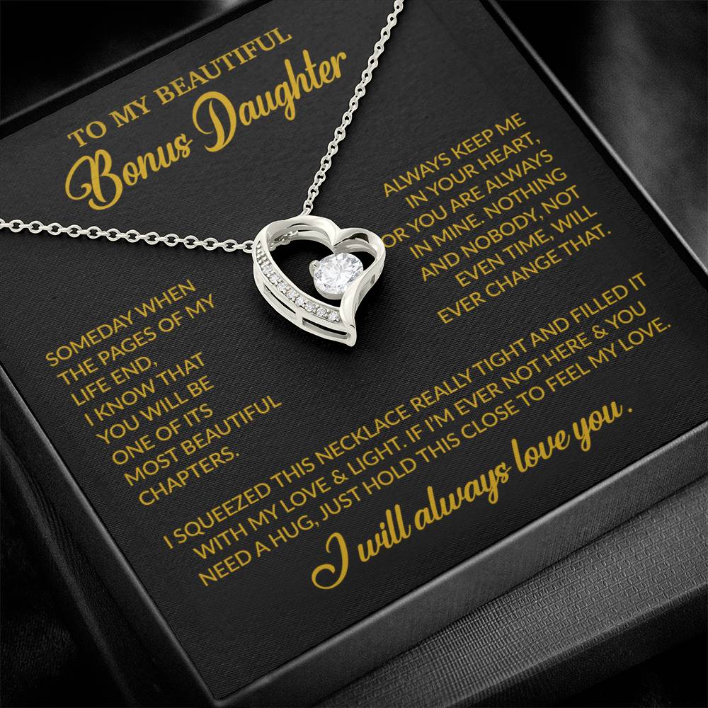 To My Bonus Daughter Necklace, Gift for Bonus Daughter, Step Daughter Birthday 25_11_Gold