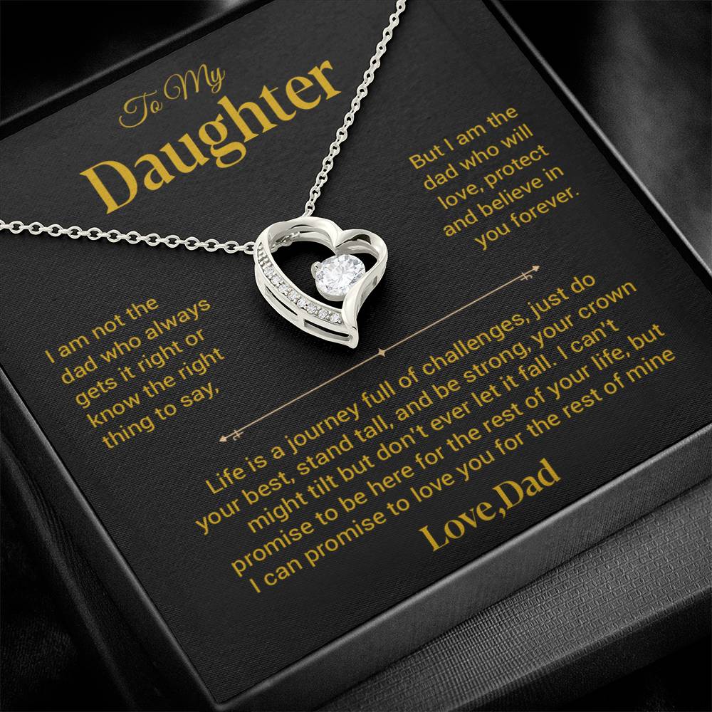 To My Daughter Necklace, Gift for Daughter from Dad, Father Daughter Necklace 25_12_Gold