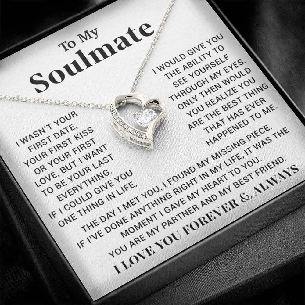 To My Soulmate Necklace, Gift for Wife Girlfriend Fiancée, Anniversary Necklace
