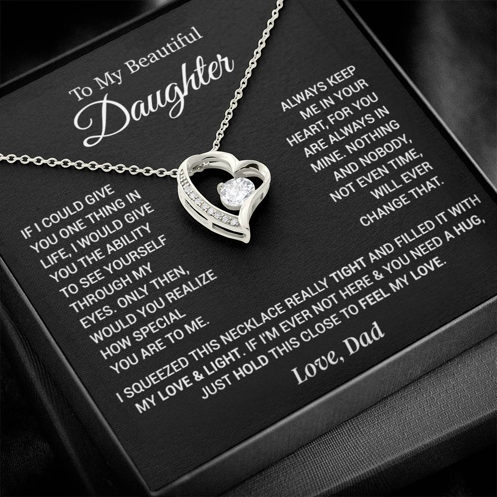 To My Daughter Necklace, Daughter Father Necklace, Daughter Gift From Dad 24_11_Black