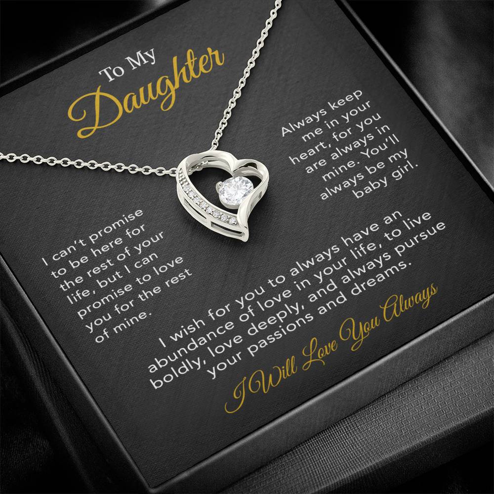 To My Daughter Necklace, Gift for Daughter from Dad, Father Daughter Necklace 19_6_Black