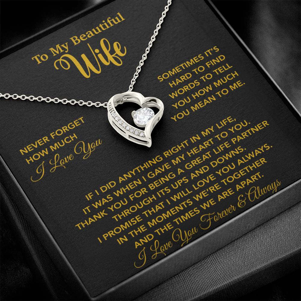 To My Wife Necklace, Christmas Gifts For Wife, Anniversary Cute Gift For Wife_Gold_25_9