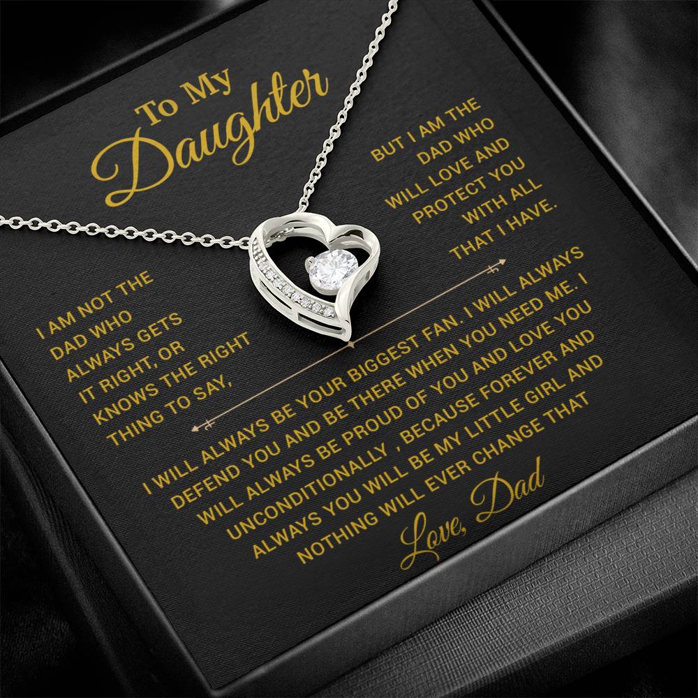 To My Daughter Necklace, Gift for Daughter from Dad, Father Daughter Necklace 23_11_Gold