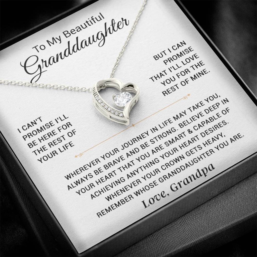 To My Granddaughter Necklace, Granddaughter Gift from Grandpa, Christmas Gift 5_11_White