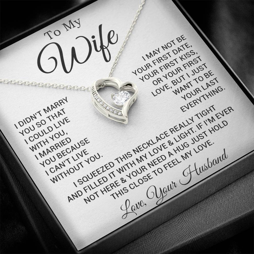 To My Wife Necklace, Gift For Wife, Anniversary Gift For Wife, Necklace For Wife 25_2_White