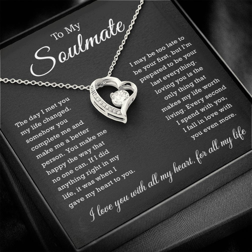 To My Soulmate Necklace, Gift For Wife, Girlfriend, Fiancee, Anniversary Gift, Birthday Gift