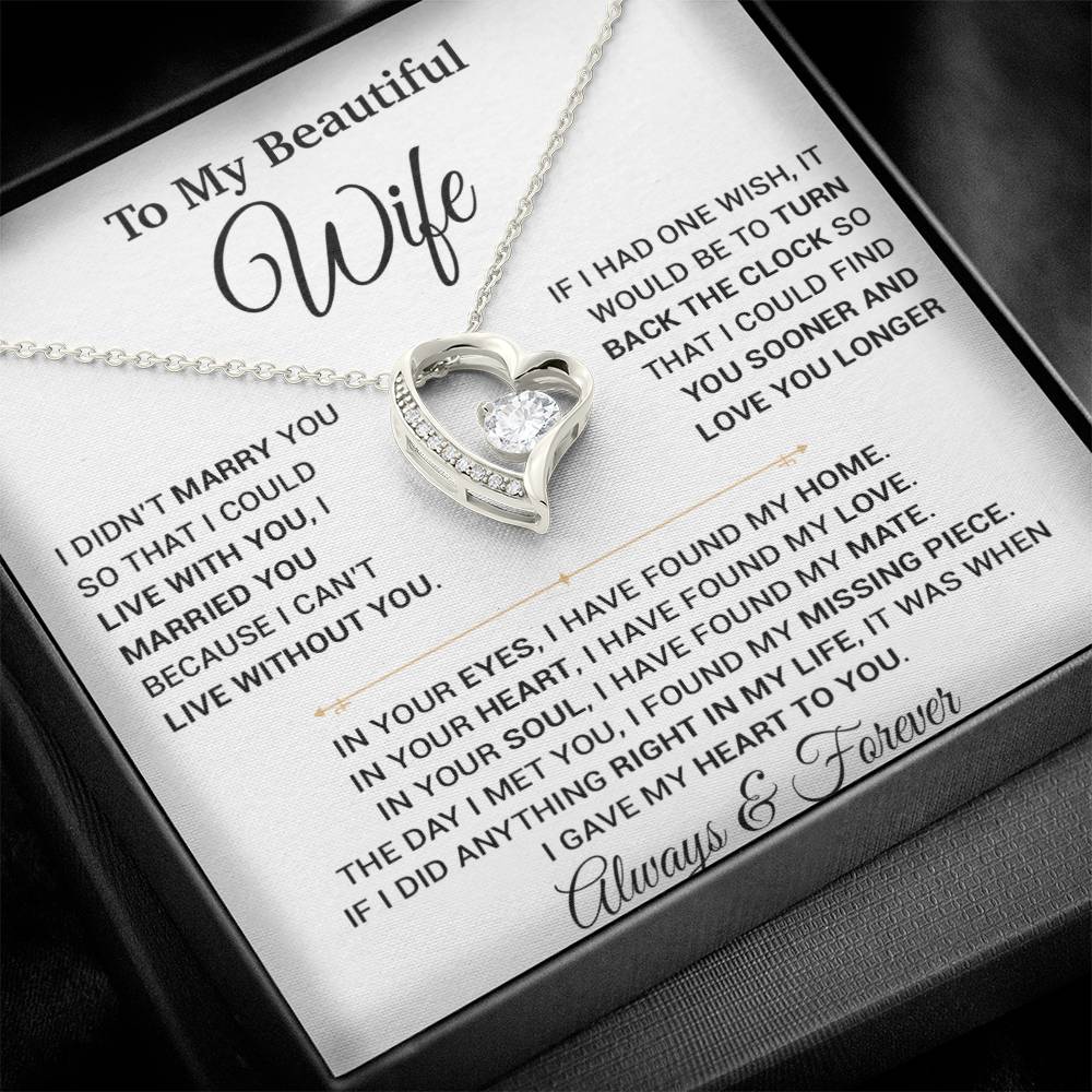 To My Wife Necklace, Christmas Gifts For Women, Anniversary Gift For Wife 12_9_White