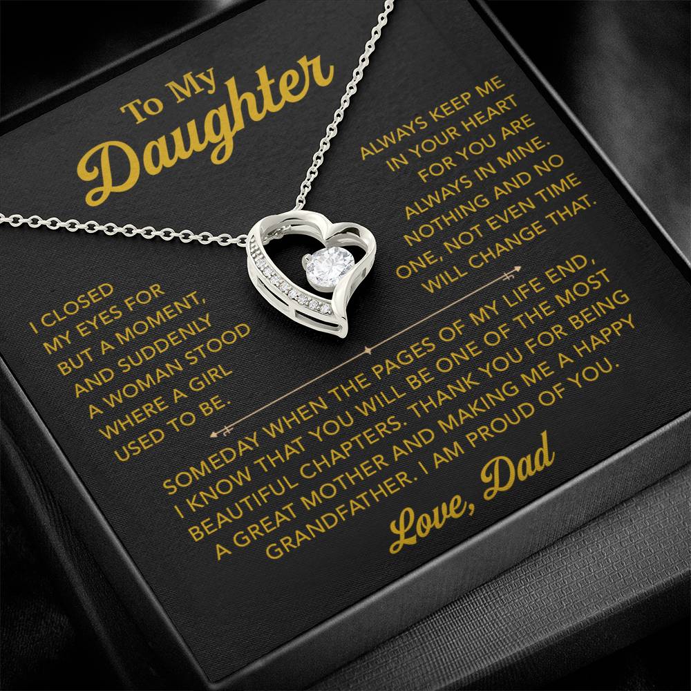 To My Daughter Necklace, Gift for Daughter from Dad, Father Daughter Necklace 26_12_Gold