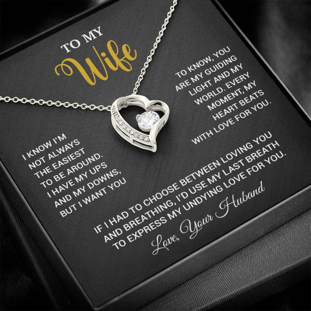 To My Wife Necklace, Gift For Wife, Anniversary Gift For Wife, Necklace For Wife 16_9_Black