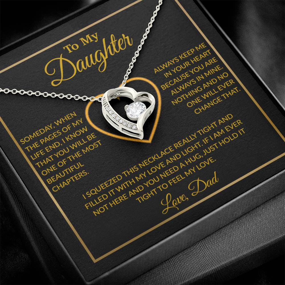 To My Daughter Necklace, Gift For Daughter From Dad, Daughter Father Necklace 7_12_Gold