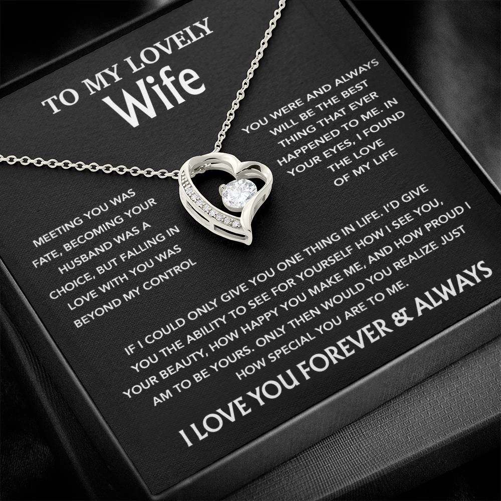 To My Wife Necklace, Christmas Gifts For Wife, Anniversary Cute Gift For Wife_Black