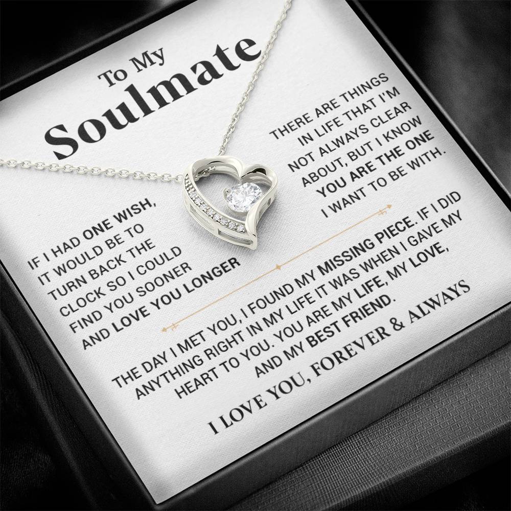 To My Soulmate Necklace,Birthday Gift For Wife Girlfriend From Husband,Xmas Gift