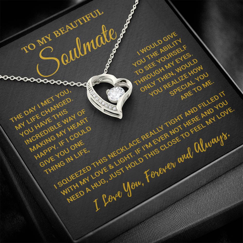 To My Soulmate Necklace, Valentines Day Gift, Gift For Wife, Anniversary Gift 30_2_Gold