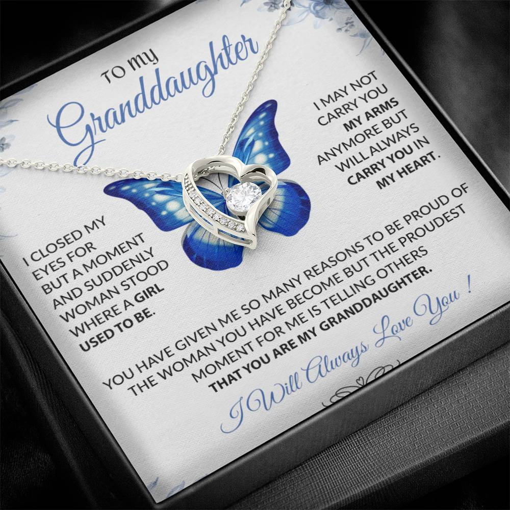 To My Granddaughter Necklace, Gift for Granddaughter from Grandpa Grandma