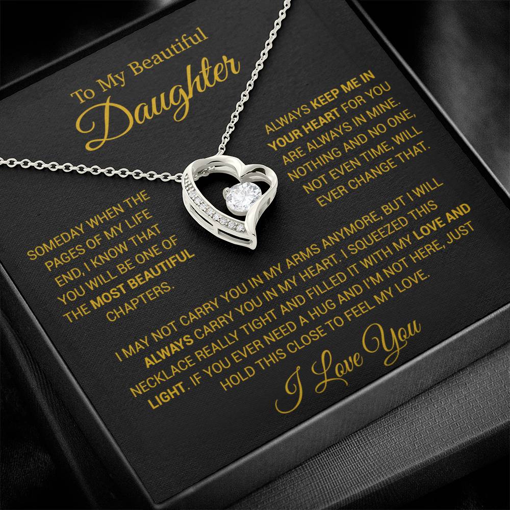 To My Daughter Necklace, Gift for Daughter from Dad, Daughter Father Necklace 14_12_Gold