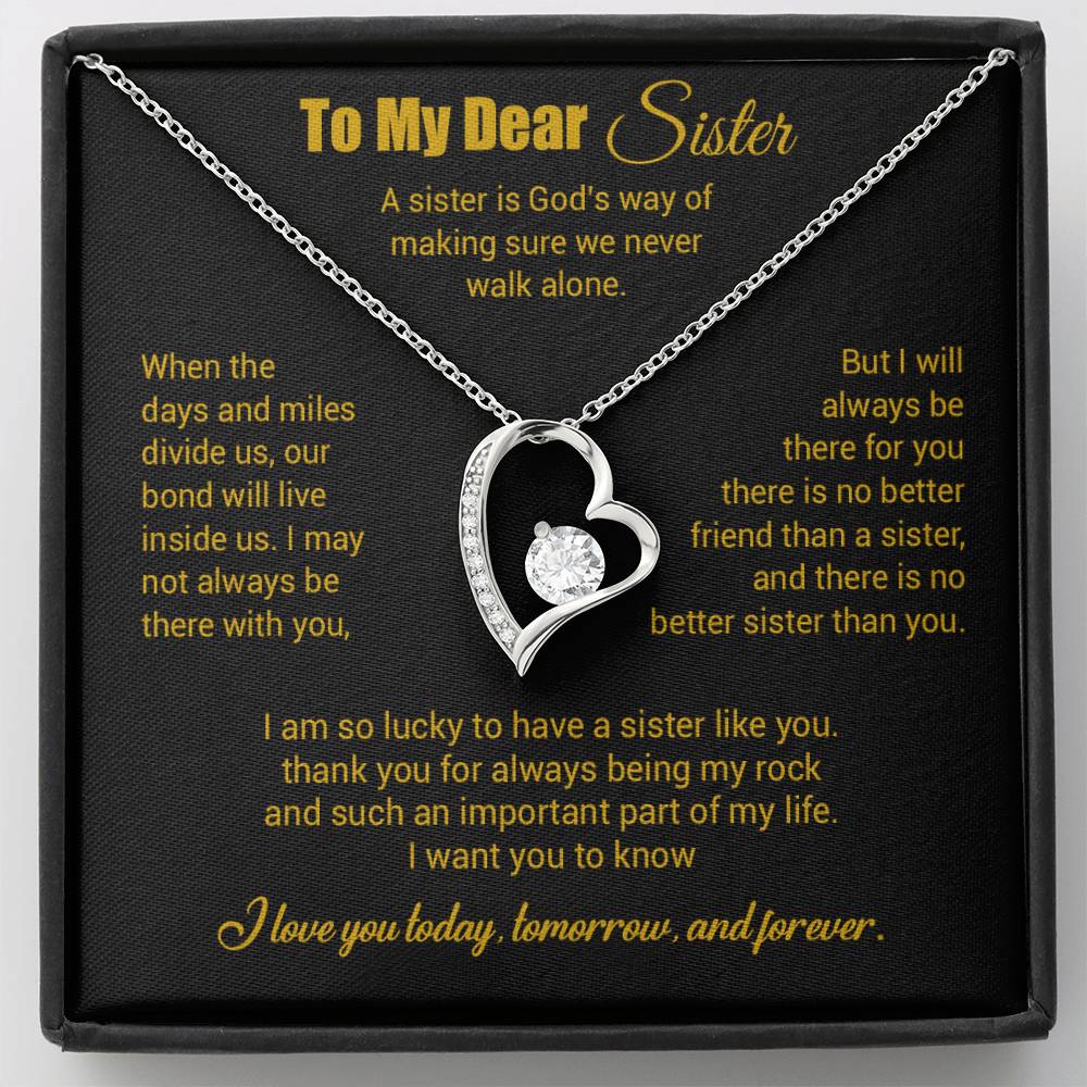 To My Sister Necklace, Brother to Sister, Birthday gift For Sister from Brother 3_4_Gold