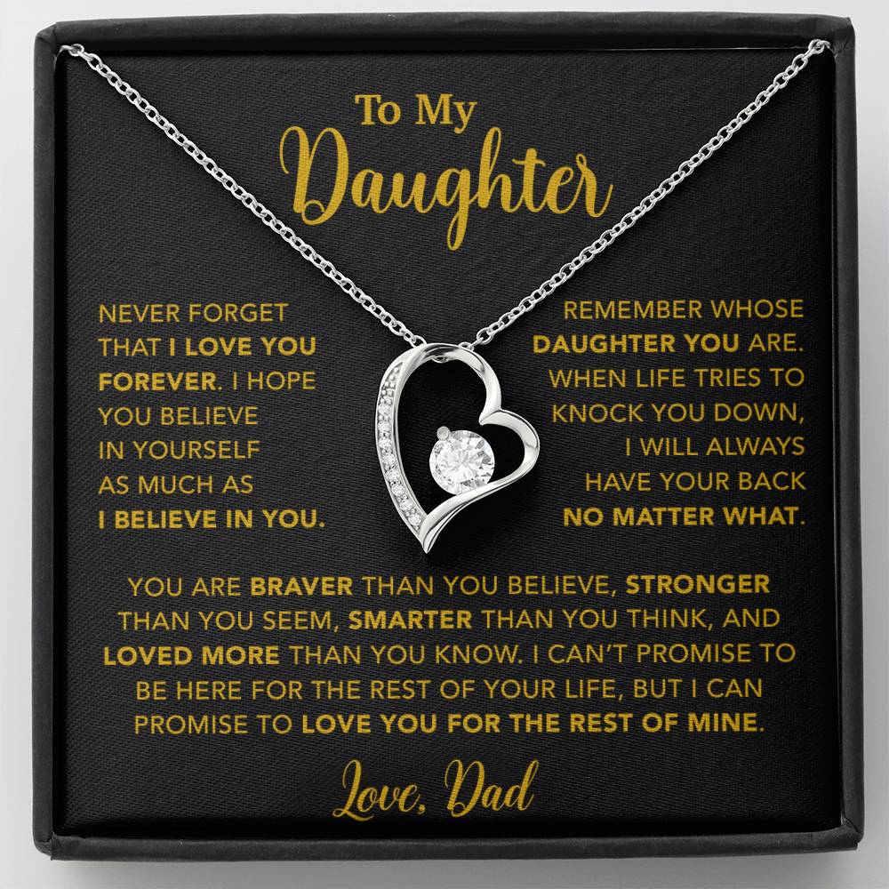 To My Daughter Necklace, Gift for Daughter from Dad, Father Daughter Necklace 7_4_Gold