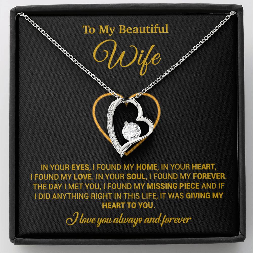 To My Wife Necklace, Gift For Wife, Anniversary Gift For Wife, Necklace For Wife 5_2_Gold