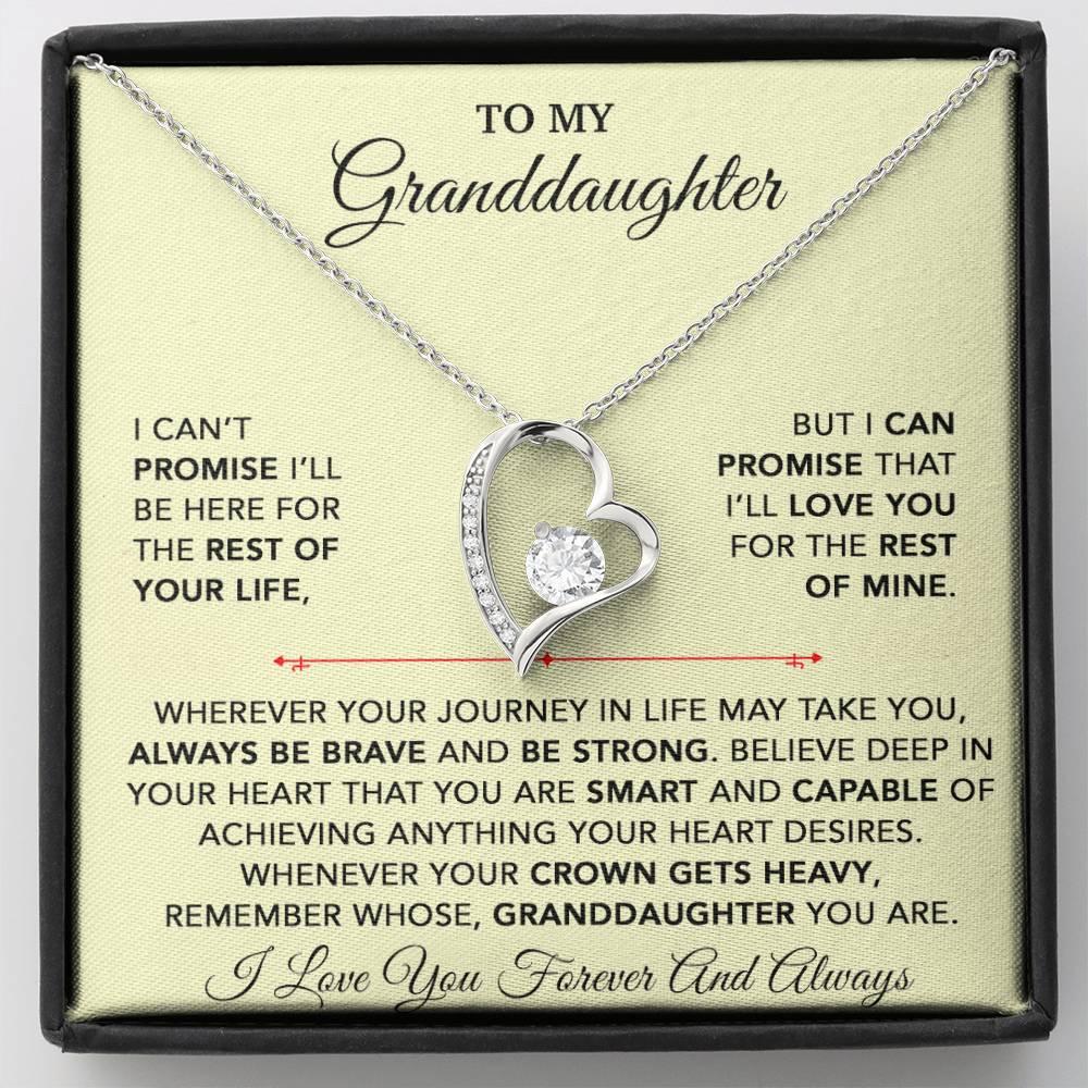 To My Granddaughter Necklace, Granddaughter Gift from Grandpa, Christmas Gift 28_9_Gold