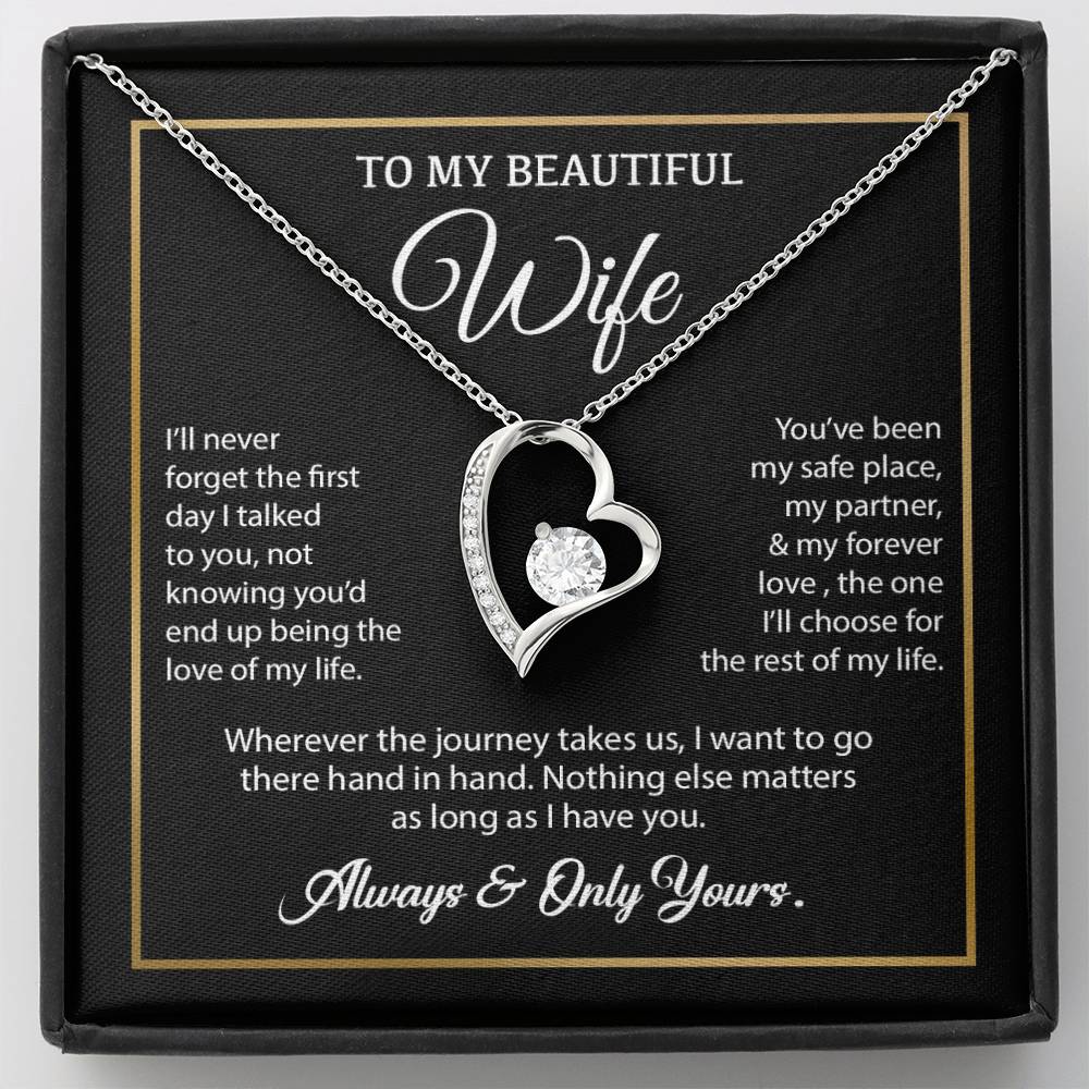 To My Wife Necklace, Gift For Wife, Anniversary Gift For Wife, Necklace For Wife 24_7_Black