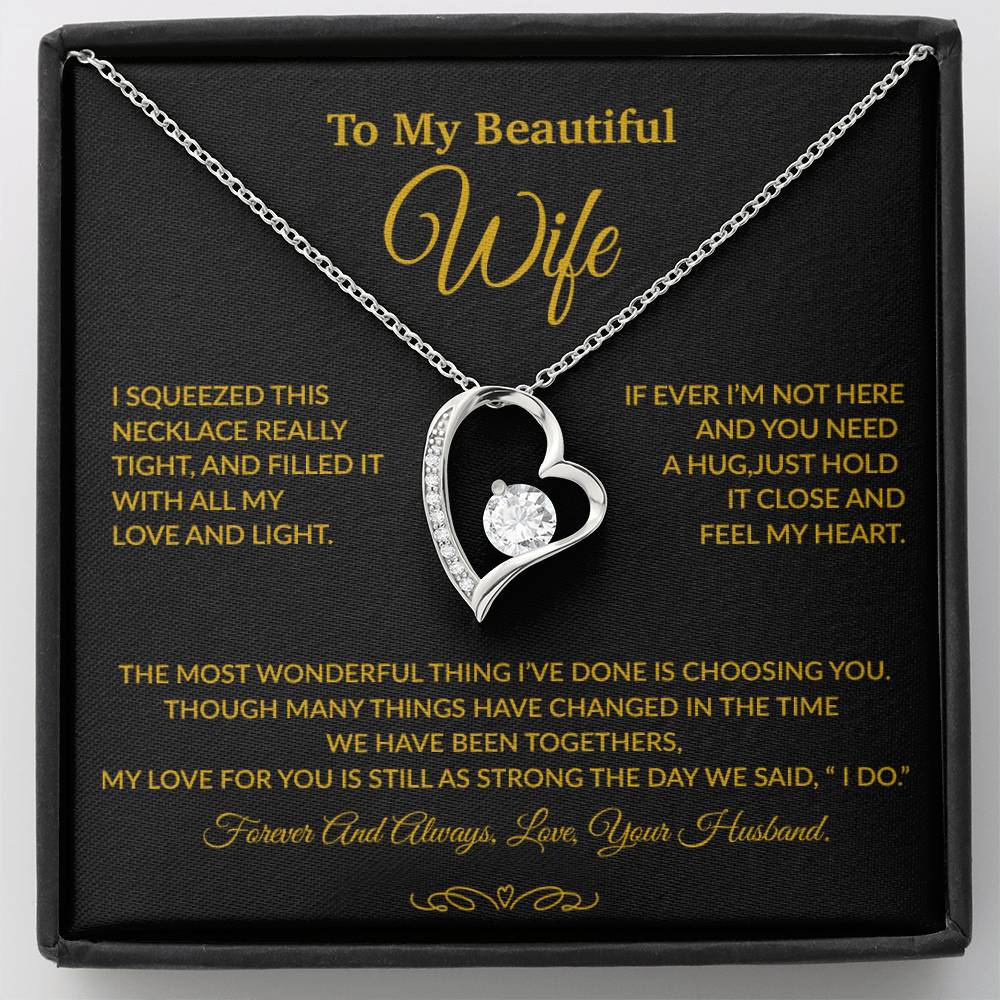 To My Wife Necklace, Gift For Wife, Anniversary Gift For Wife, Necklace For Wife 27_9_Gold