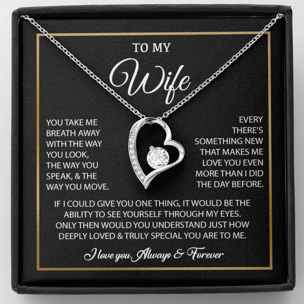 To My Wife Necklace, Gift For Wife, Anniversary Gift For Wife, Necklace For Wife 25_7_Black