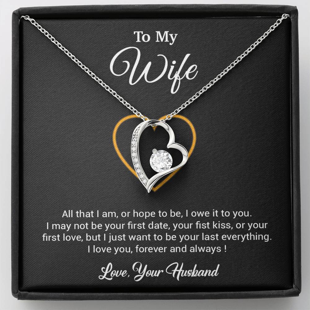 To My Wife Necklace, Gift For Wife, Anniversary Gift For Wife, Necklace For Wife 24_3_Black