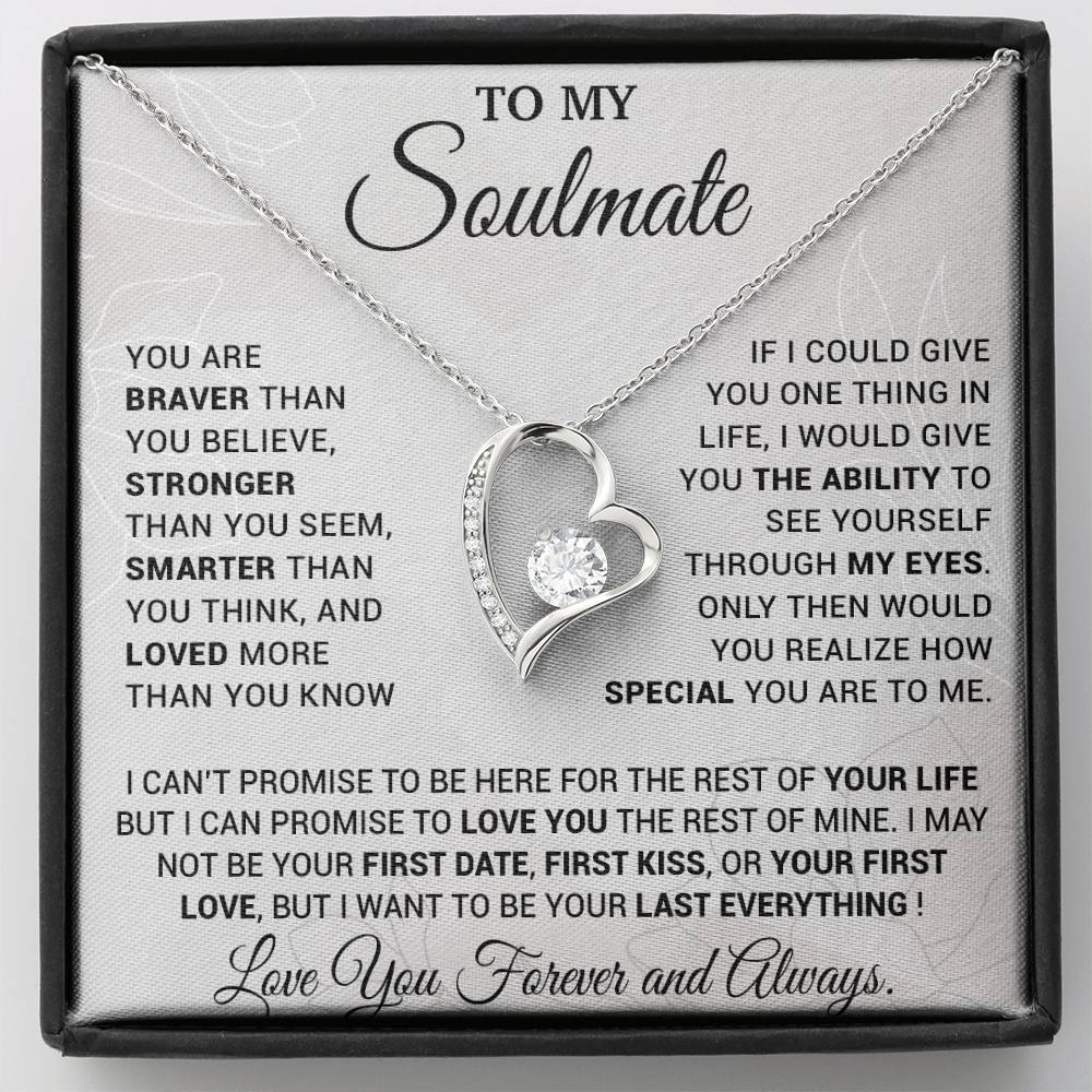 To My Soulmate Necklace, Necklace Gift, Soulmate Gift, Soulmate Jewelry
