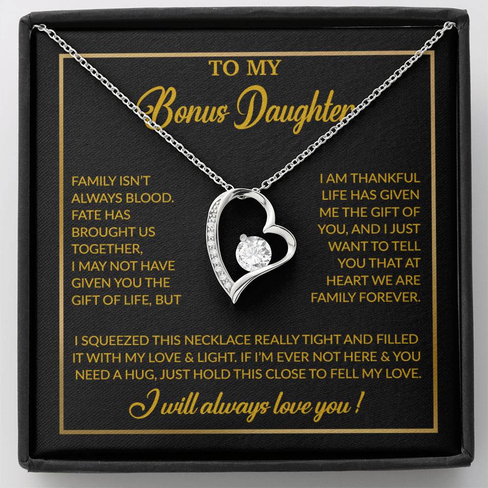 To My Bonus Daughter Necklace, Gift for Bonus Daughter, Step Daughter Birthday 3_12_Gold