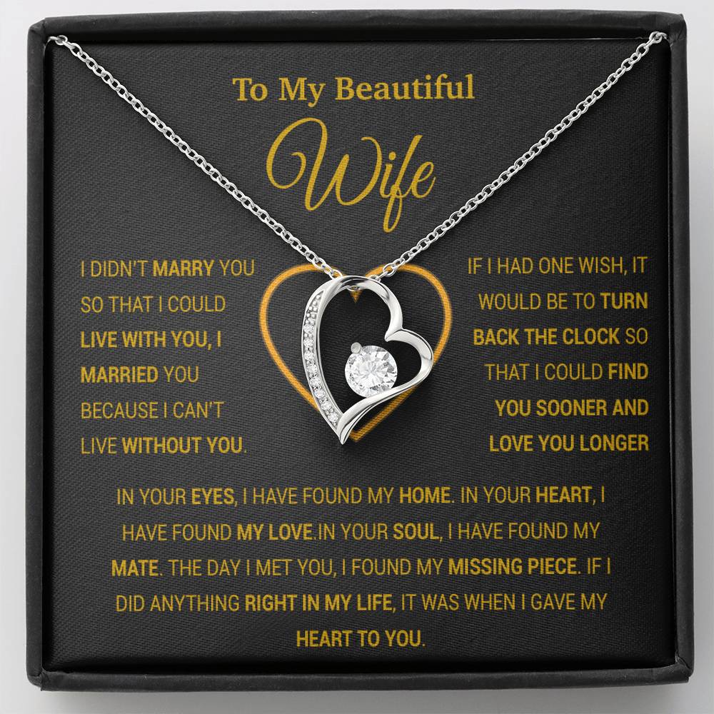 To My Wife Necklace, Gift For Wife, Anniversary Gift For Wife, Necklace For Wife 6_1_Gold