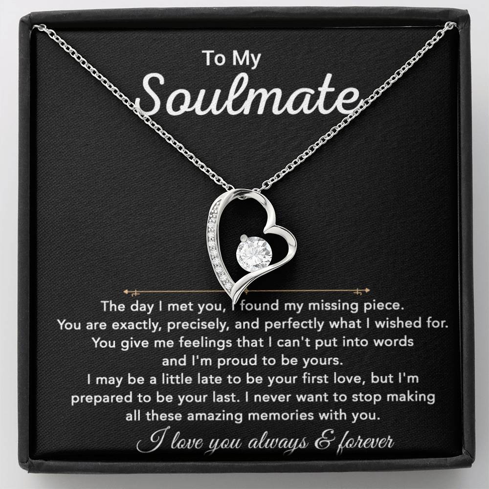 To My Soulmate Necklace, Gift for Wife, Girlfriend, Christmas Gift