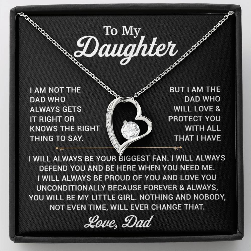 To My Daughter Necklace, Gift for Daughter from Dad, Father Daughter Necklace 1_11_Black
