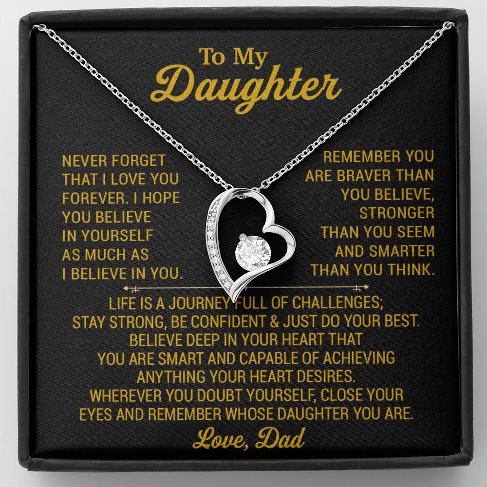 To My Daughter Necklace, Daughter Father Necklace, Daughter Gift From Dad 28_8_Gold