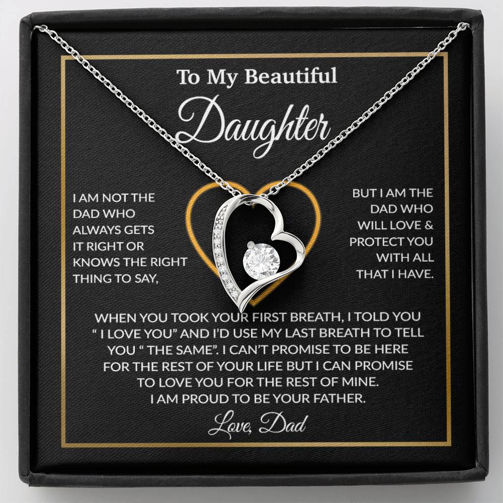 To My Daughter Necklace, Gift For Daughter From Dad, Daughter Father Necklace 12_1_Black