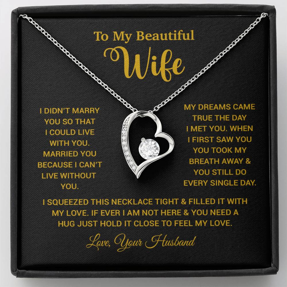 To My Wife Necklace, Wife Gift From Husband, Wife Husband Necklace, Christmas Gift 26_10_Gold
