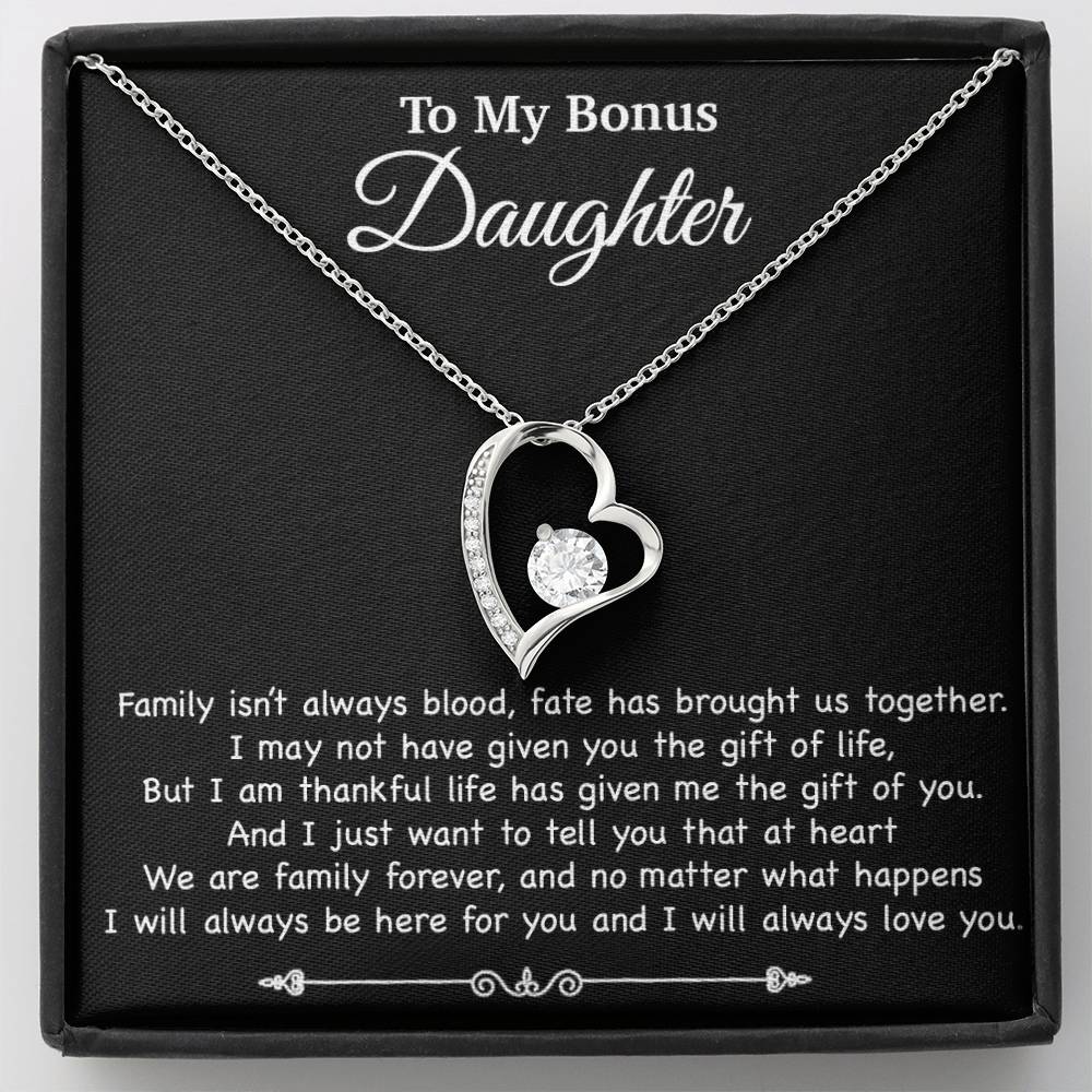 To My Bonus Daughter Necklace, Gift for Bonus Daughter, Step Daughter Birthday 2_11_Black