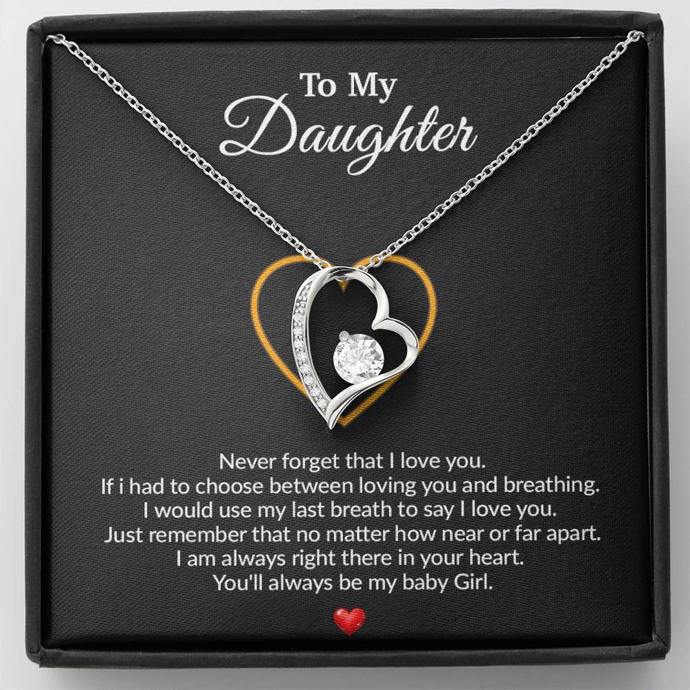 To My Daughter Necklace, Gift for Daughter from Dad, Father Daughter Necklace 11_8_Black