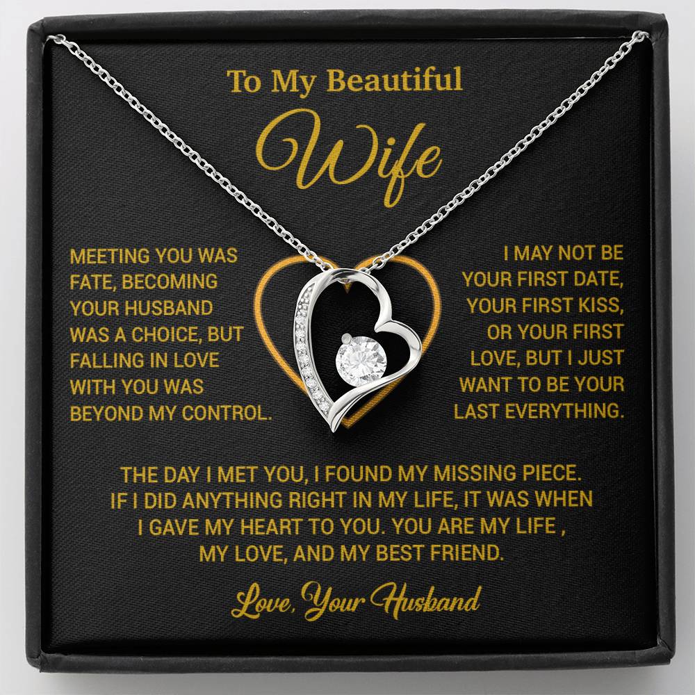 To My Wife Necklace, Gift For Wife, Anniversary Gift For Wife, Necklace For Wife 3_2_Gold
