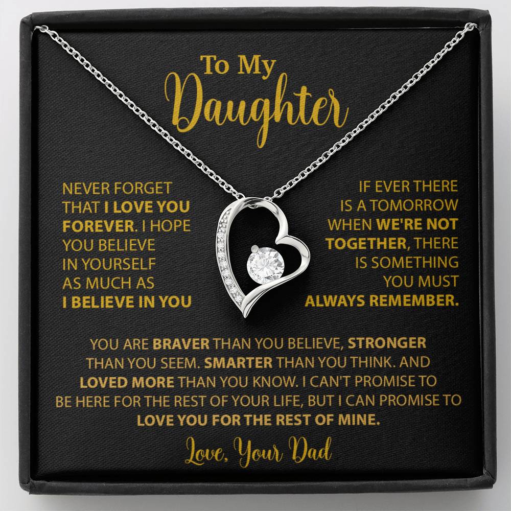 To My Daughter Necklace Gift for Daughter from Dad,Daughter Father Necklace 14_4_Gold