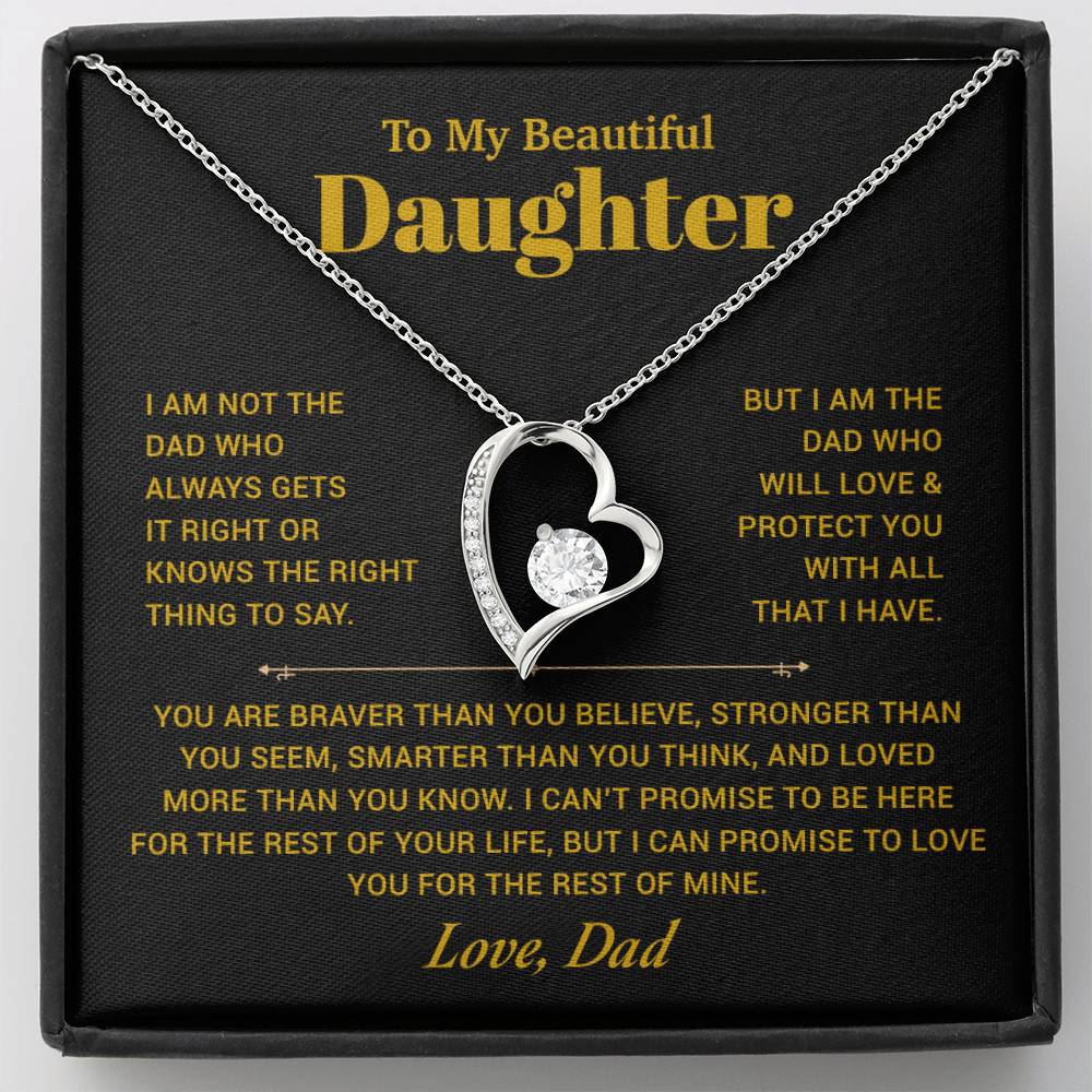 To My Daughter Necklace, Gift for Daughter from Dad, Father Daughter Necklace 21_10_Gold