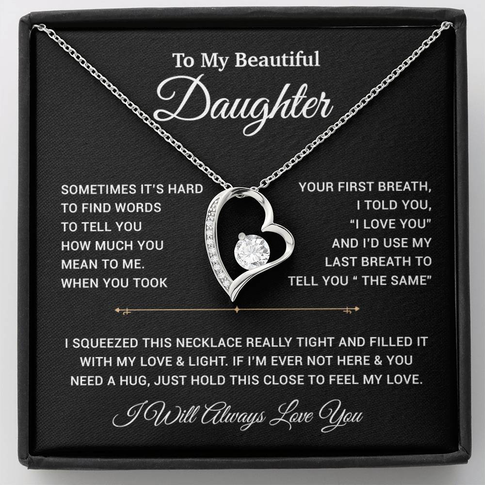 To My Daughter Necklace, Gift for Daughter from Dad, Father Daughter Necklace 22_11_Black