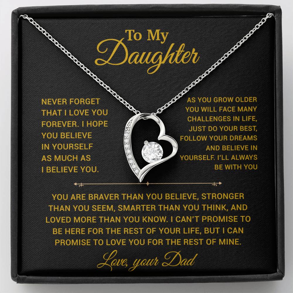 To My Daughter Necklace, Gift for Daughter from Dad, Father Daughter Necklace 15_2_Gold