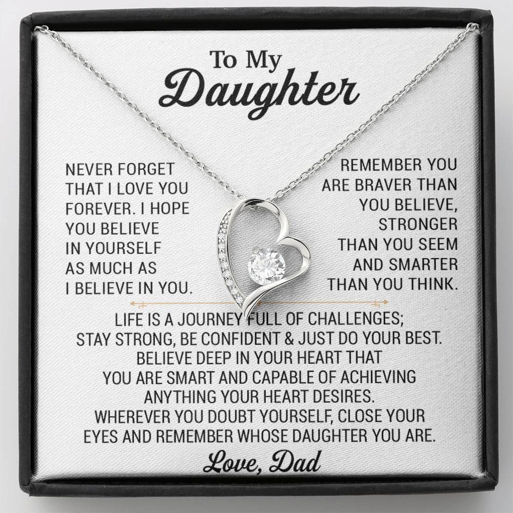 To My Daughter Necklace, Daughter Father Necklace, Daughter Gift From Dad 28_8_White
