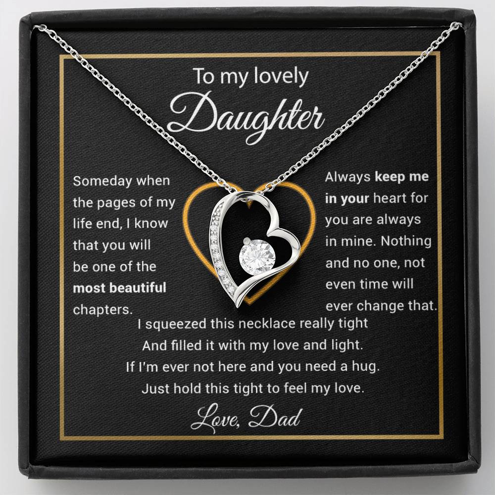 To My Daughter Necklace, Gift for Daughter from Dad, Daughter Father Necklace 27_11_Black