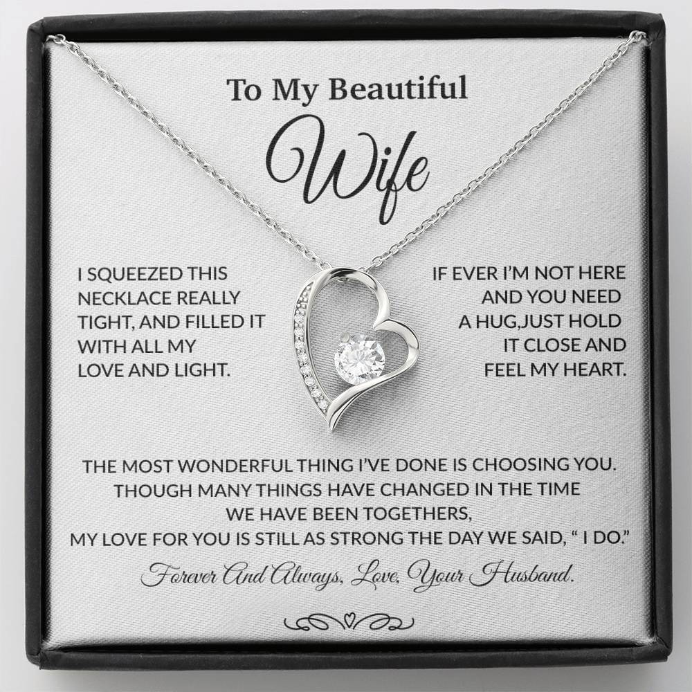 To My Wife Necklace, Gift For Wife, Anniversary Gift For Wife, Necklace For Wife 27_9_White